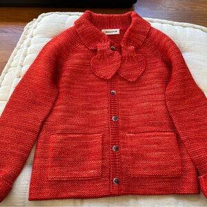 Misha And Puff Red Kids Scout Sweater in flame